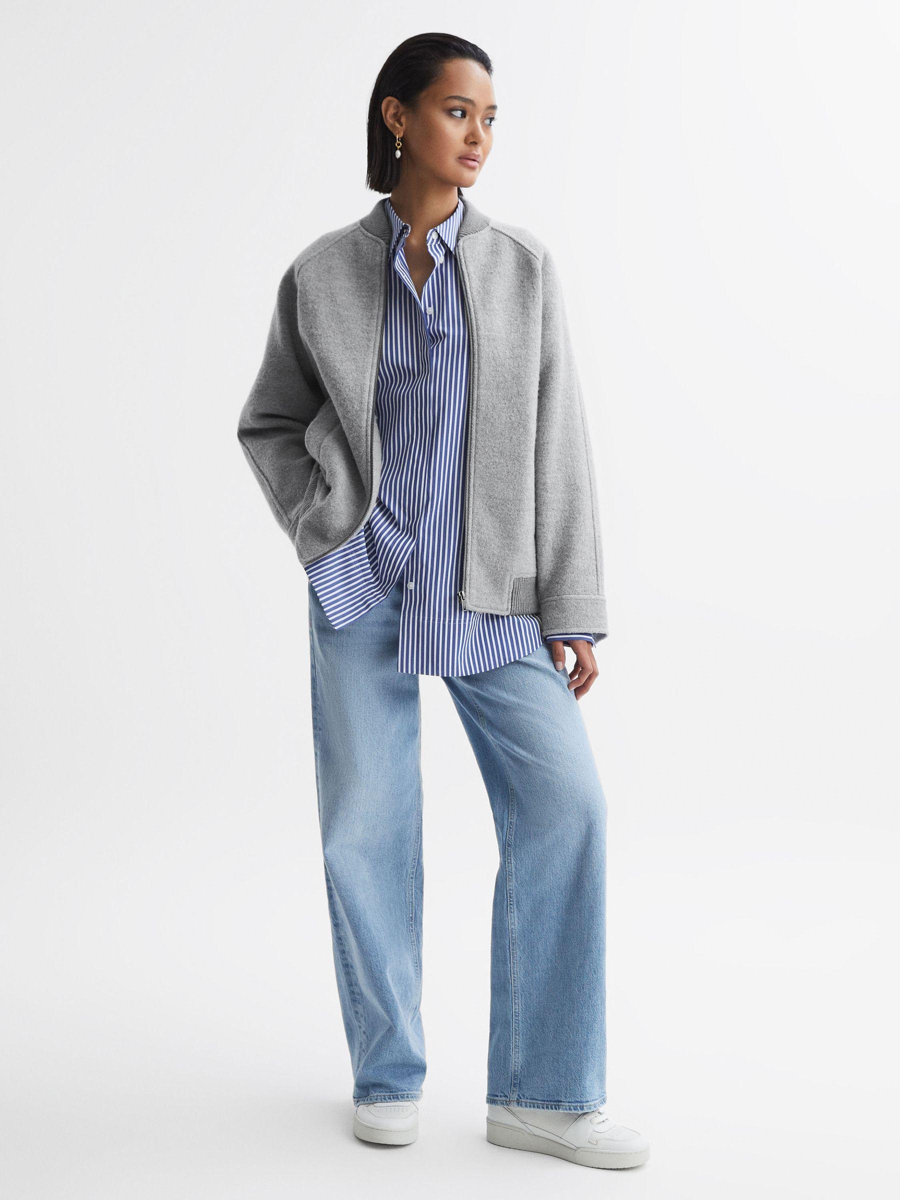 Wool Bomber Jacket in Charcoal Product Image