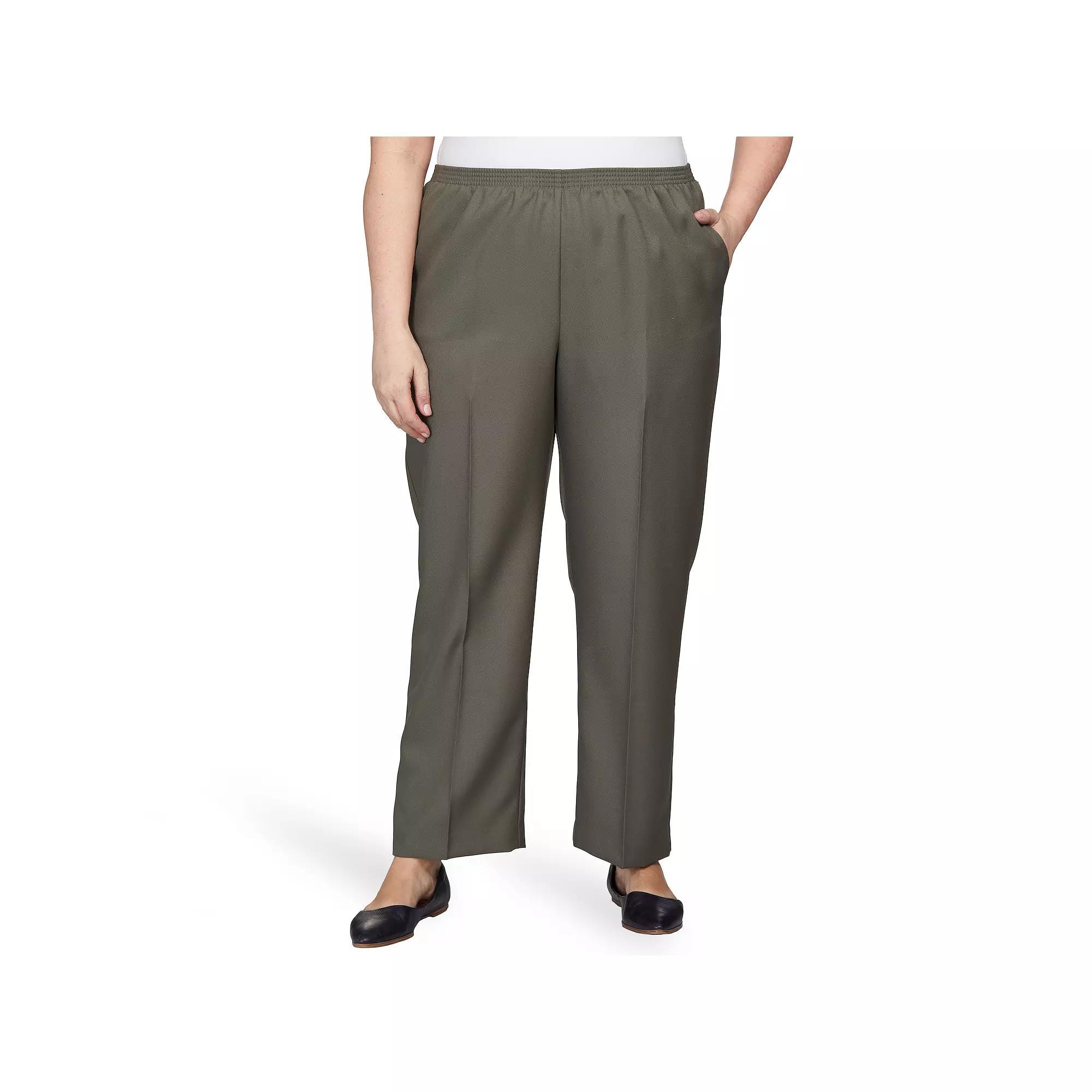 Plus Size Alfred Dunner All Around Elastic Waist Accord Short Length Pants, Women's, Size: 16 W, Green Product Image