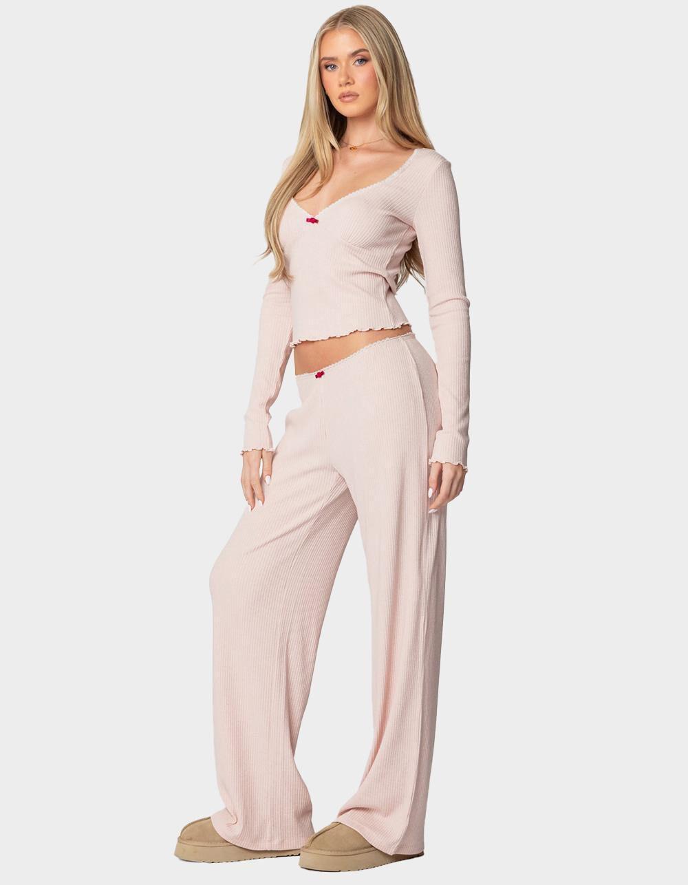 EDIKTED Roselle Ribbed Pants Product Image