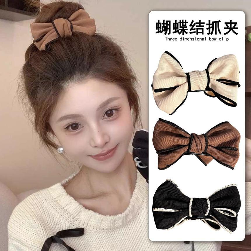 Piped Bow Hair Claw Clip Product Image