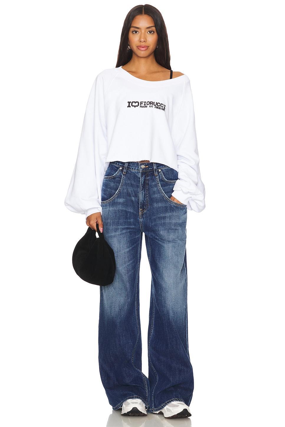 I Love Fiorucci Print Cropped Sweatshirt FIORUCCI Product Image