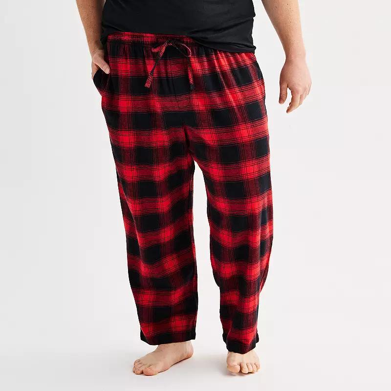 Big & Tall Sonoma Goods For Life® Flannel Drawstring Pajama Pants, Men's, Size: 2XB, Grey Buffalo Check Product Image