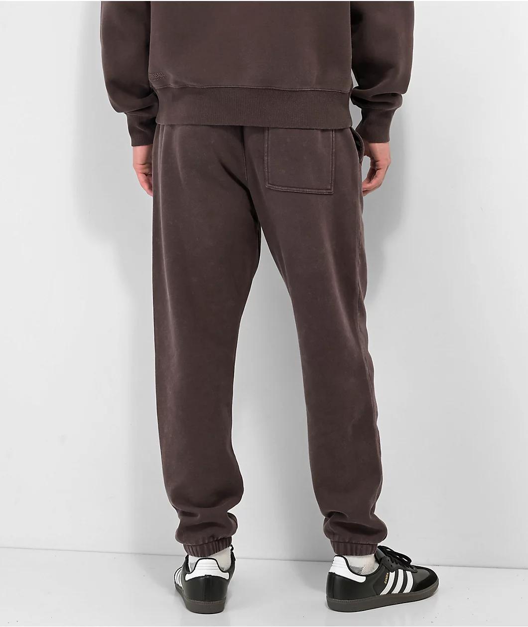 Ninth Hall Fundamentals Brown Wash Relaxed Sweatpants Product Image