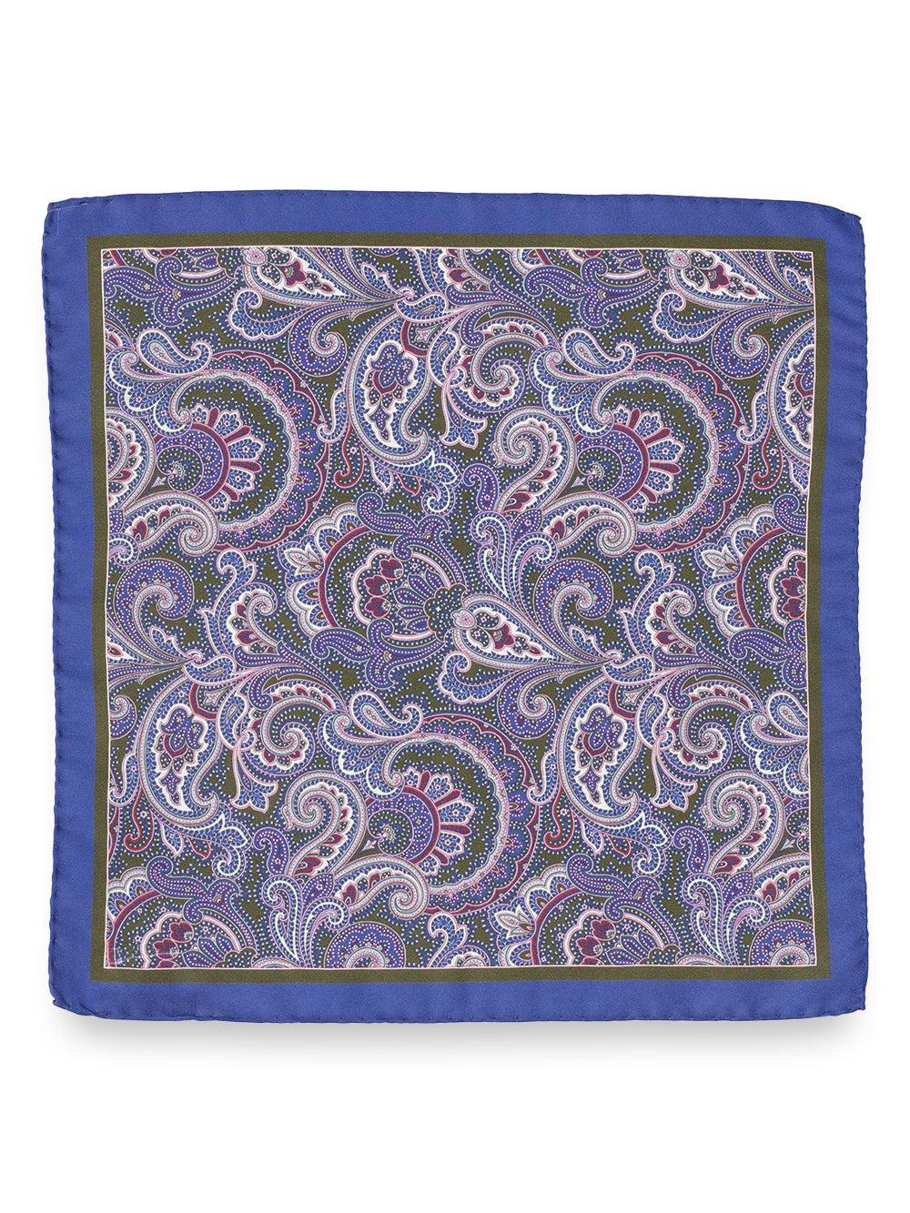 Paisley Silk Pocket Square - Blue Multi Product Image