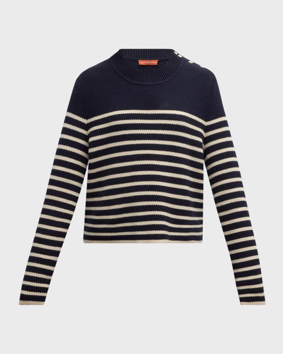 Oz Cashmere-Blend Striped Sweater Product Image