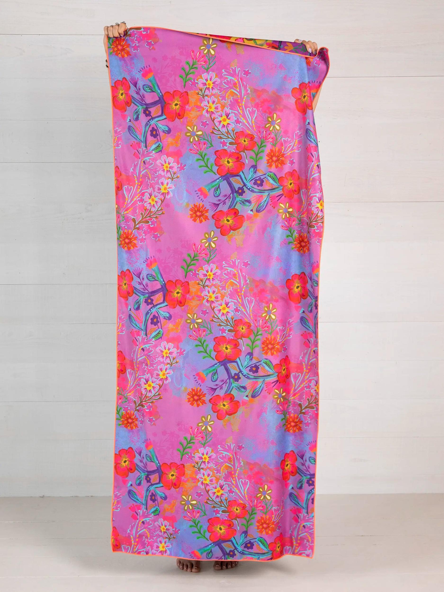 Double-Sided Microfiber Beach Towel - Tropical Sprigs Product Image