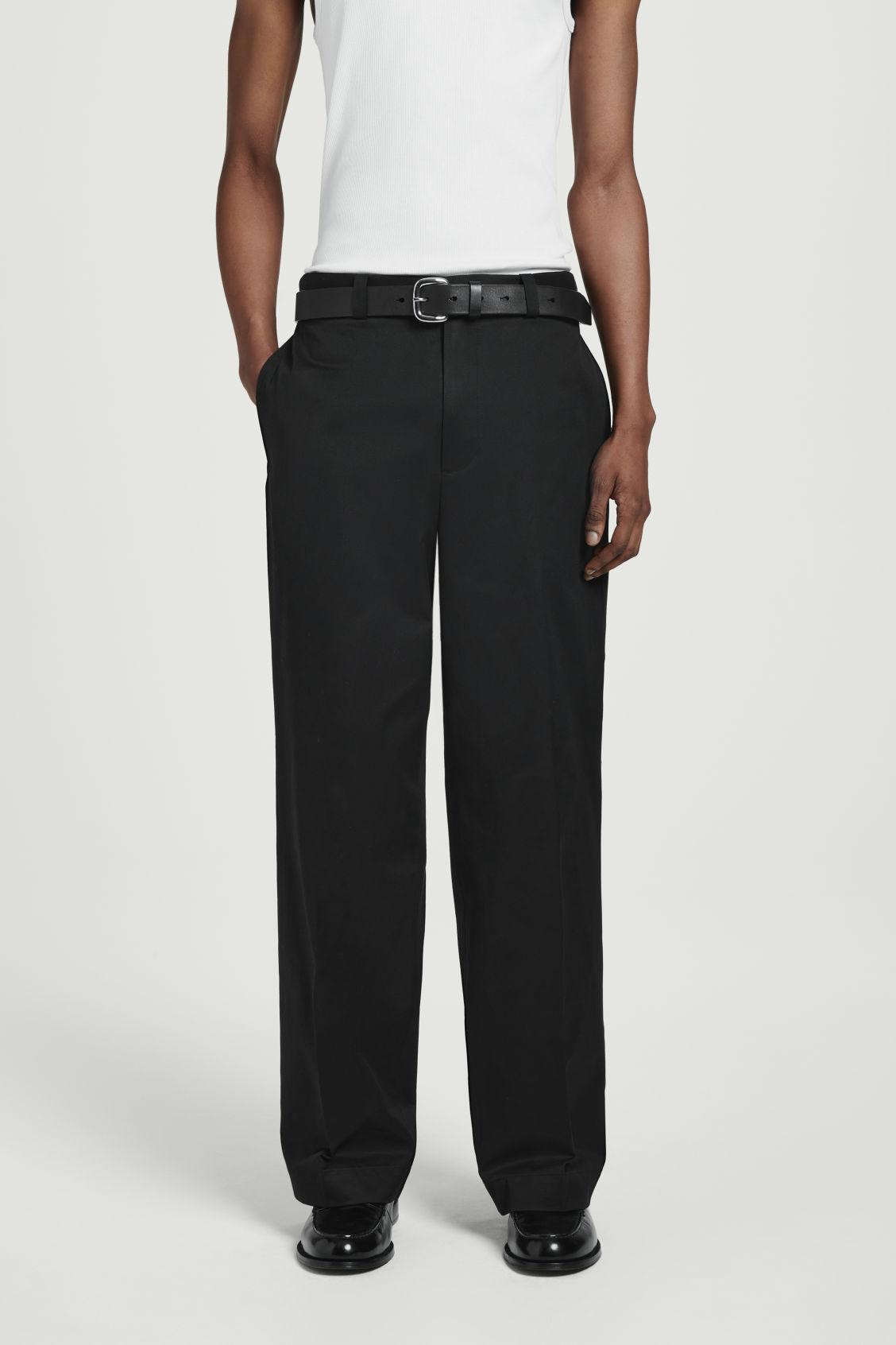 RELAXED COTTON STRAIGHT-LEG PANTS Product Image