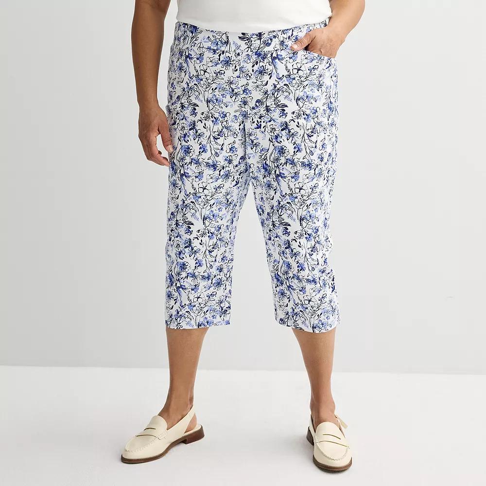 Plus Size Croft & Barrow® Effortless Stretch Capri Pants, Women's, Size: 18 W, Garden Bouqet Product Image