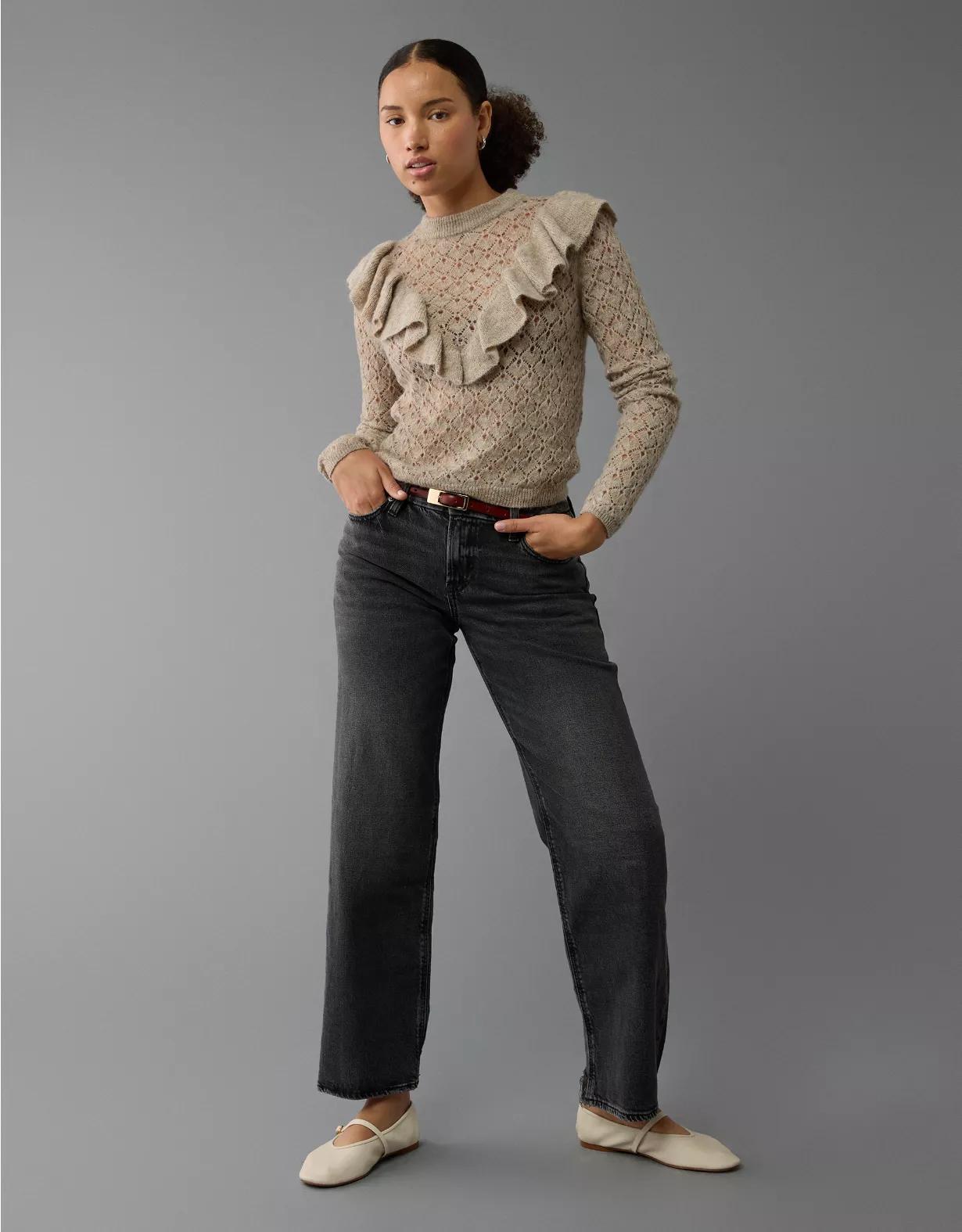 AE Stretch Curvy High-Waisted Stovepipe Jean Product Image