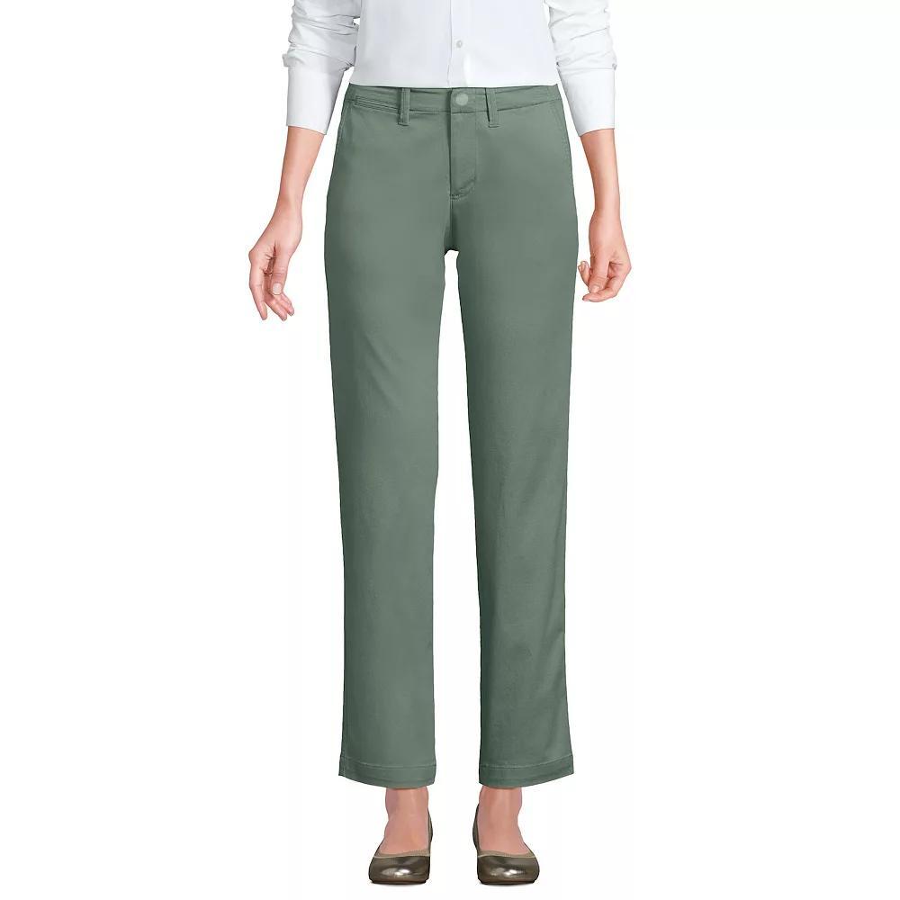 Women's Lands' End Mid Rise Classic Straight Leg Chino Ankle Pants,  Product Image