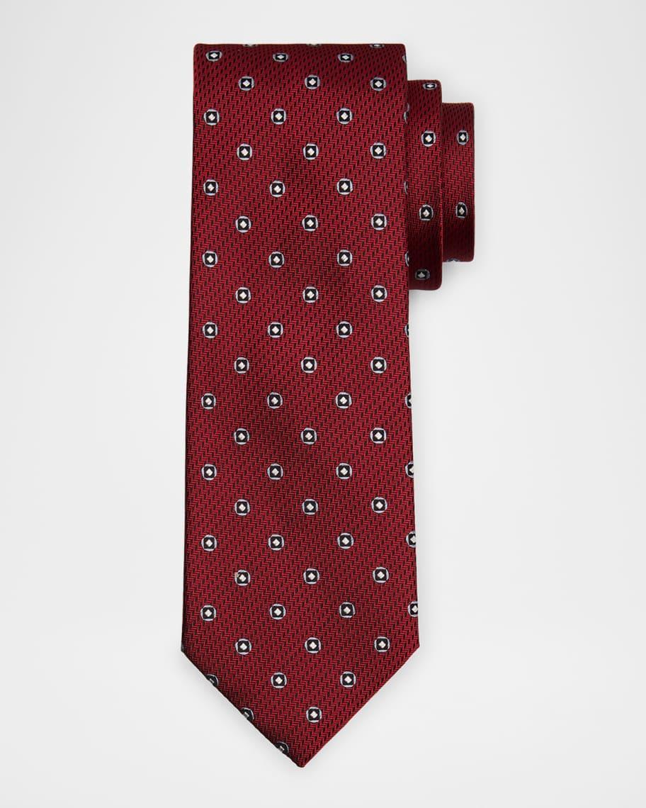 Mens Medallion Jacquard Silk Tie Product Image