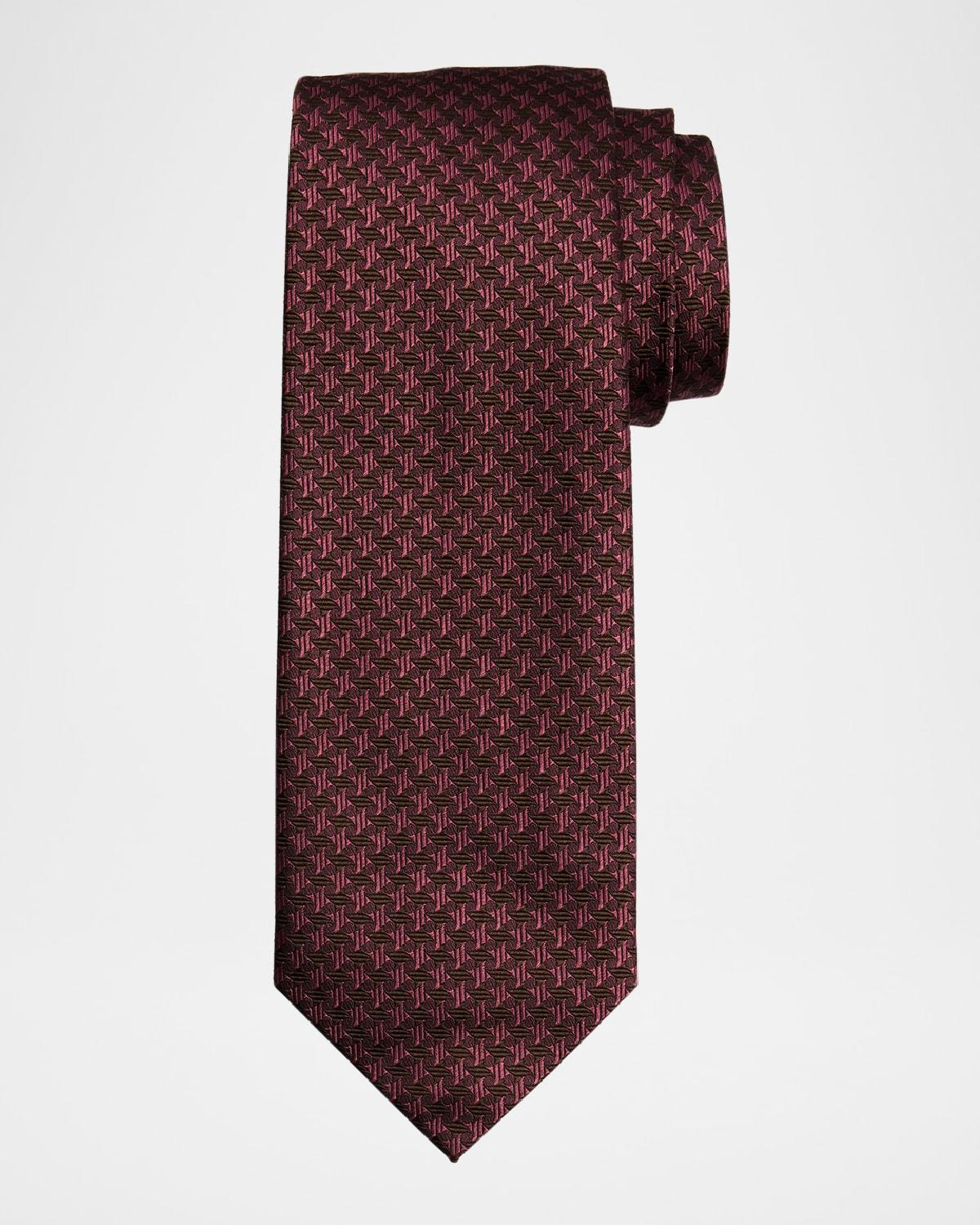 Men's Woven Houndstooth Silk Tie Product Image