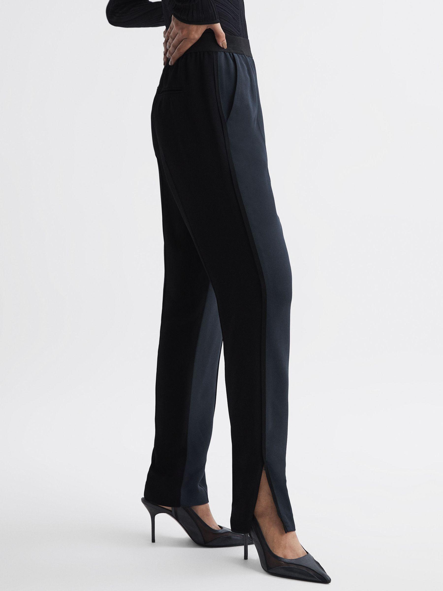 Tapered Split Hem Trousers in Black Product Image