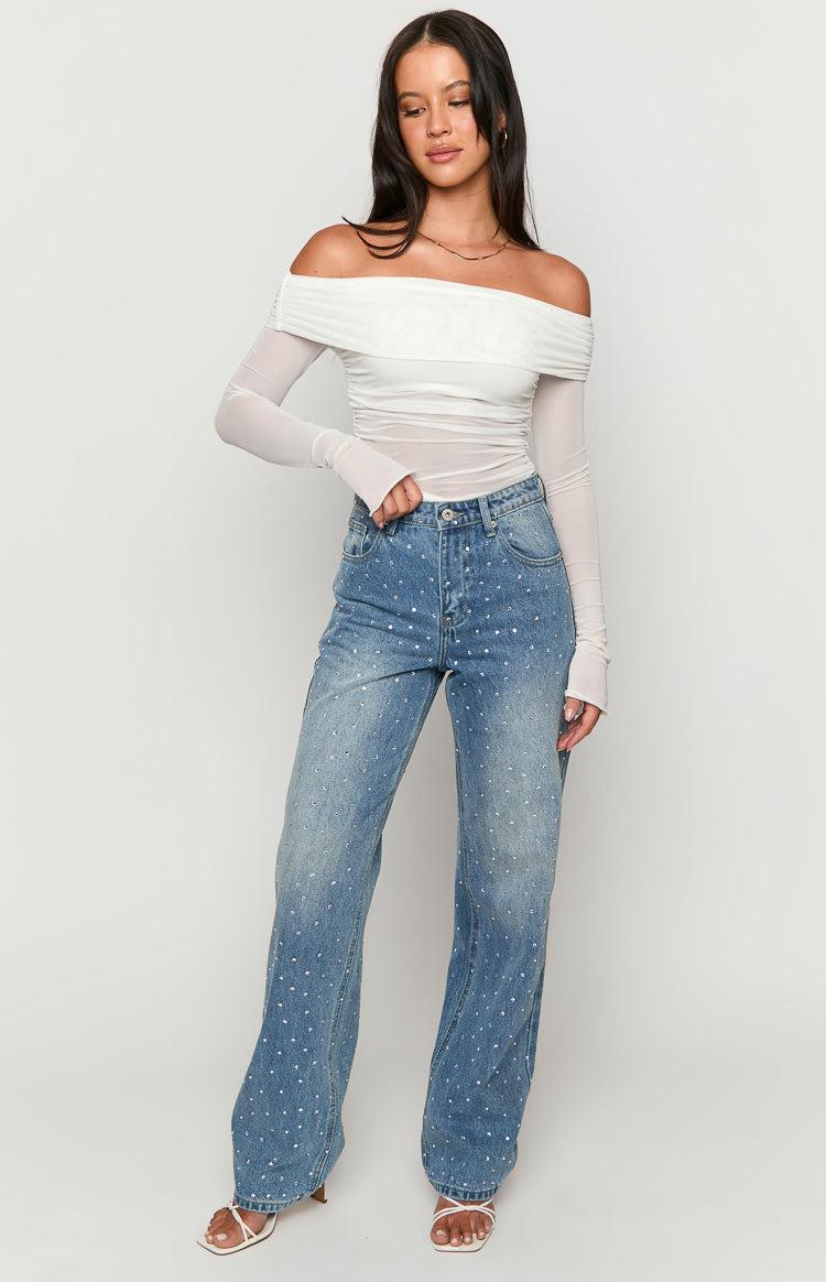 Sparks Mid Wash Denim Straight Leg Jeans Product Image