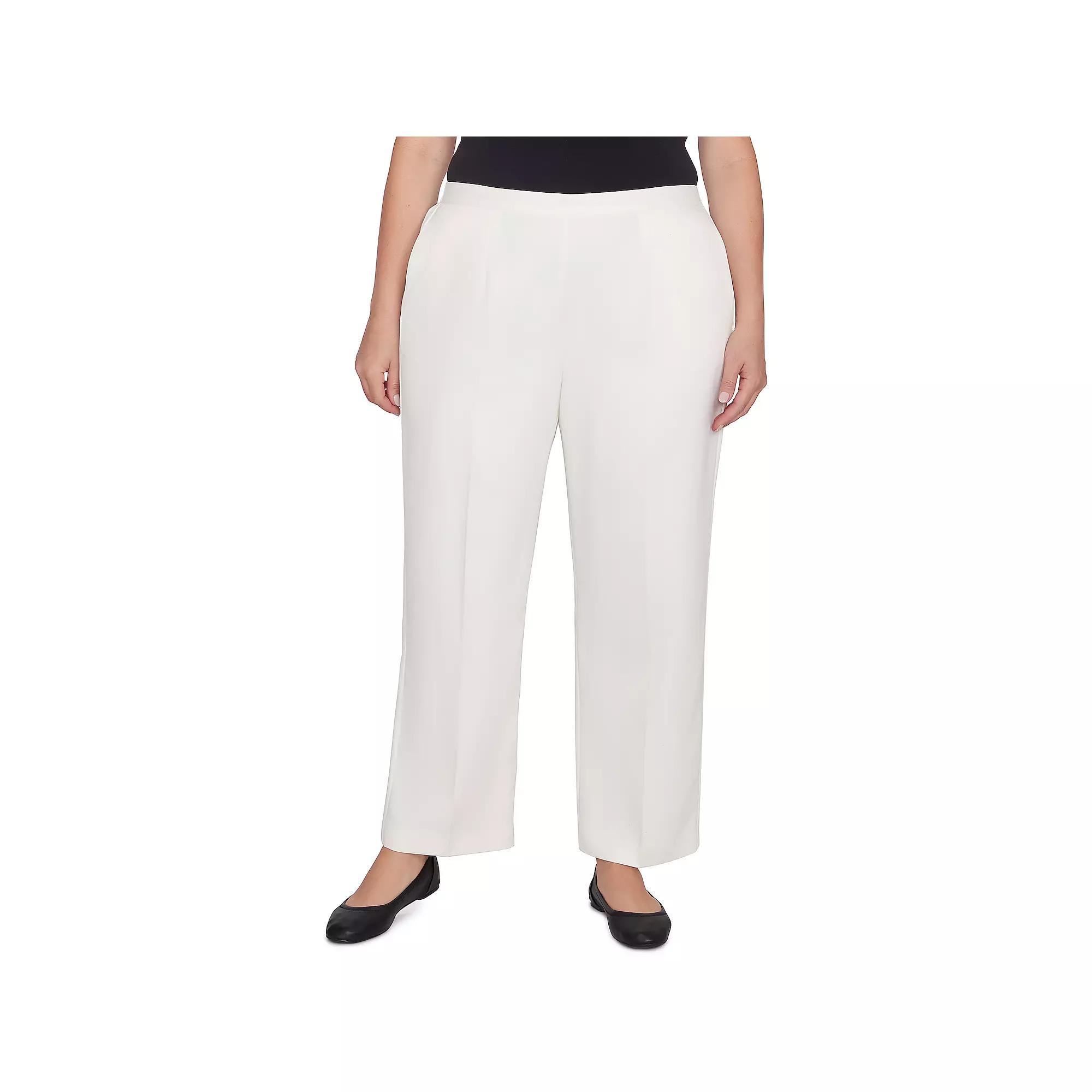 Plus Size Alfred Dunner Soft Heather Microfiber Average Length Pants, Women's, Size: 22 W, Grey Product Image