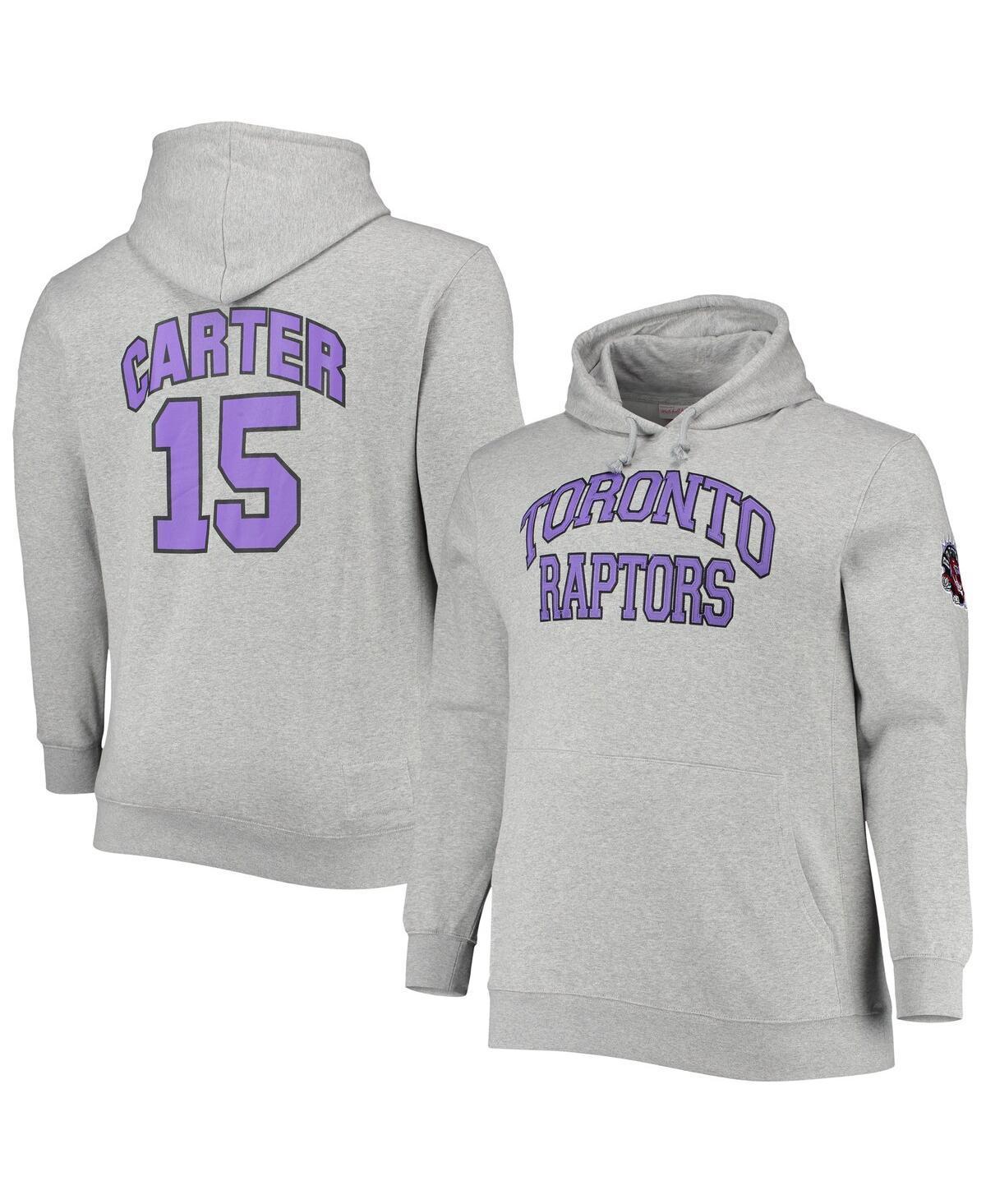 Mens Mitchell & Ness Vince Carter Heathered Gray Toronto Raptors Big & Tall Name & Number Pullover Hoodie Product Image