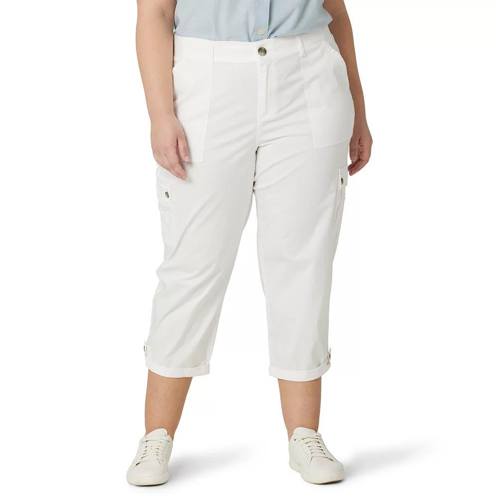 Plus Size Lee® Flex-To-Go Cargo Capri Pants, Women's, Size: 18 - Regular, White Product Image