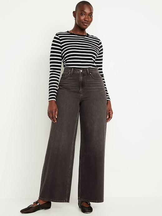 High-Waisted Baggy Wide-Leg Jeans Product Image