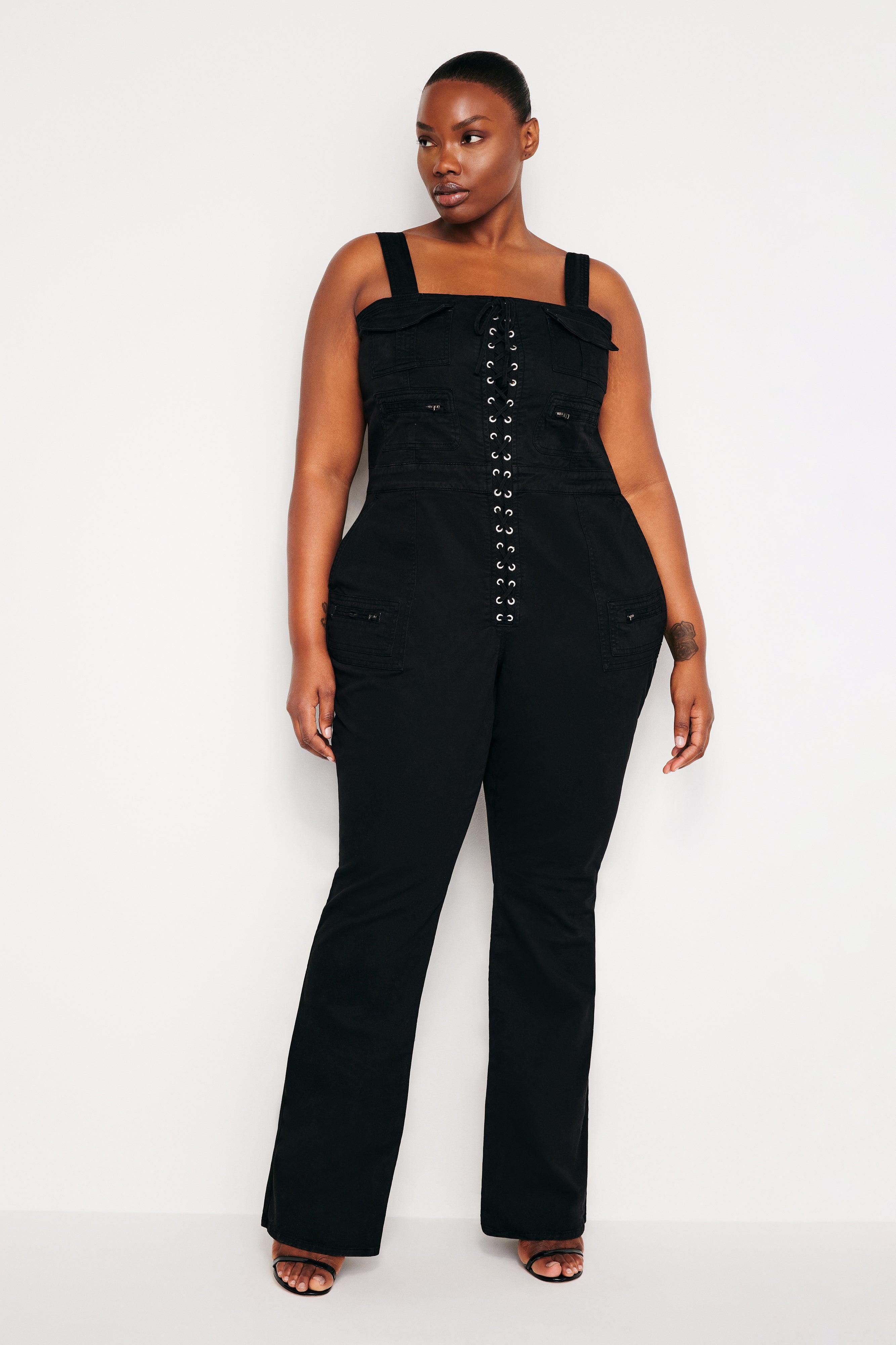 LACE UP UTILITY JUMPSUIT | BLACK001 Product Image