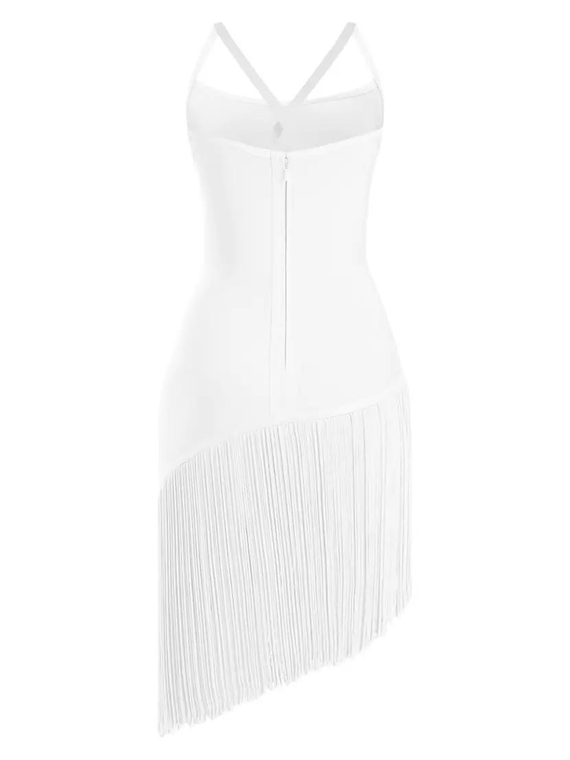 Zoe Fringe-Trimmed Bandage Minidress Product Image