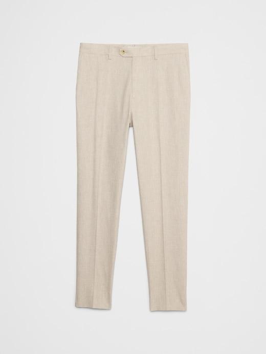 Tailored-Fit Linen-Blend Stone Glen Plaid Suit Trouser Product Image
