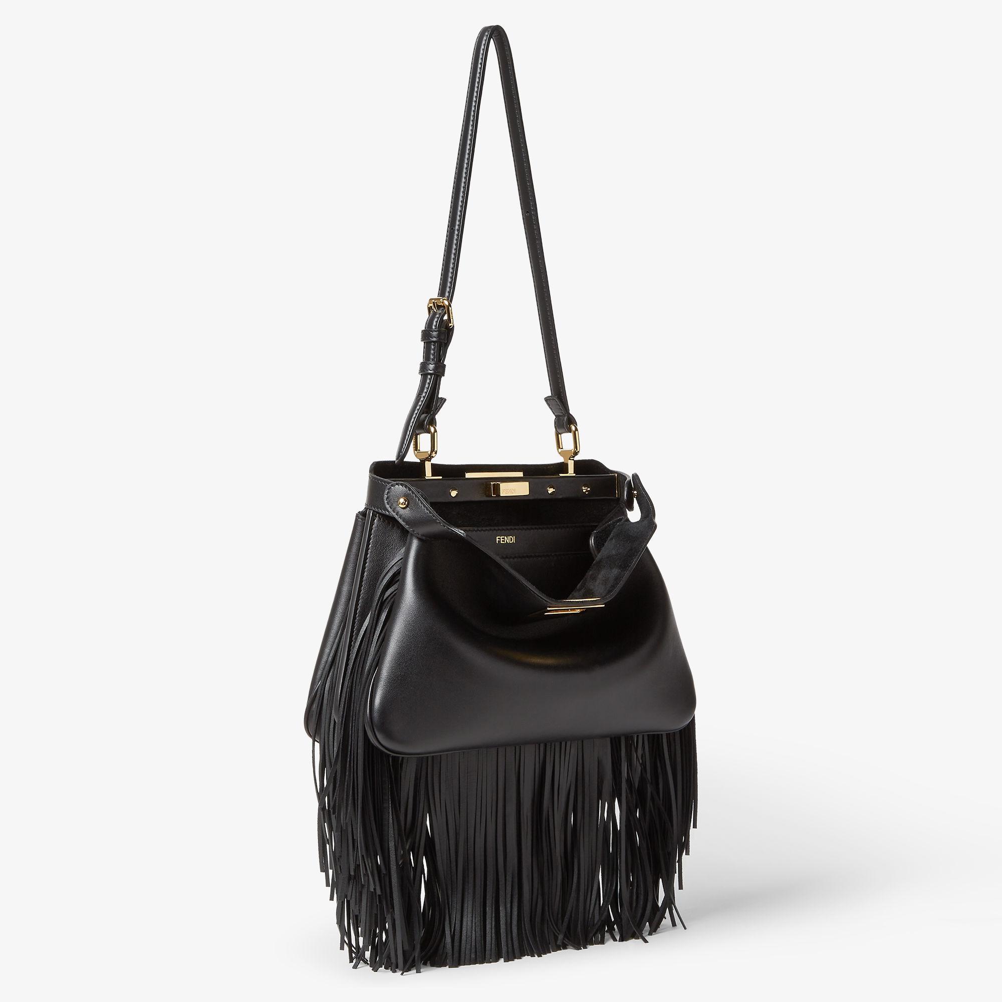 Peekaboo Soft SmallBlack leather bag Product Image