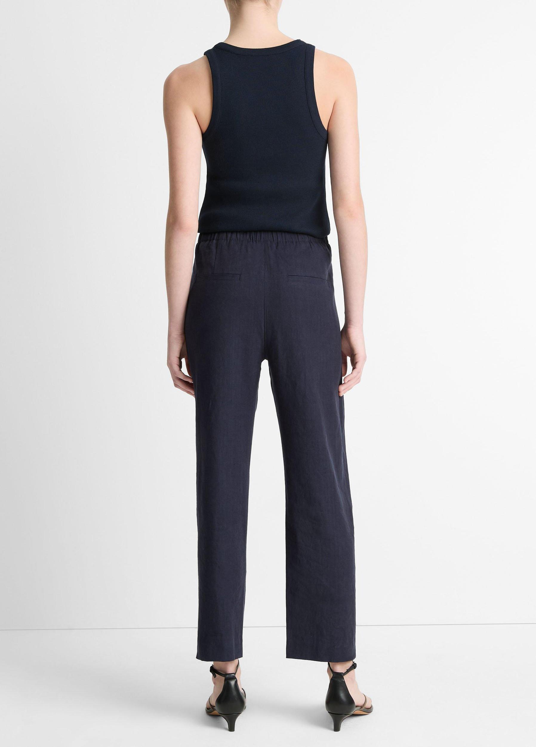 Linen-Blend Tapered Pull-On Pant Product Image