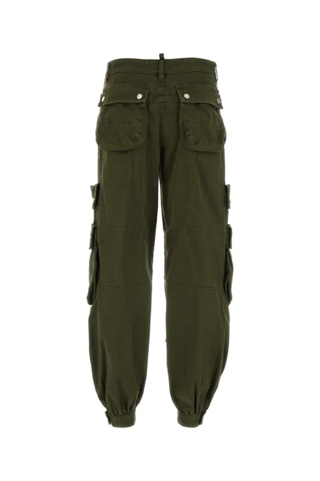 DSQUARED2 Women's Army Green Stretch Cotton Cargo Pants Product Image