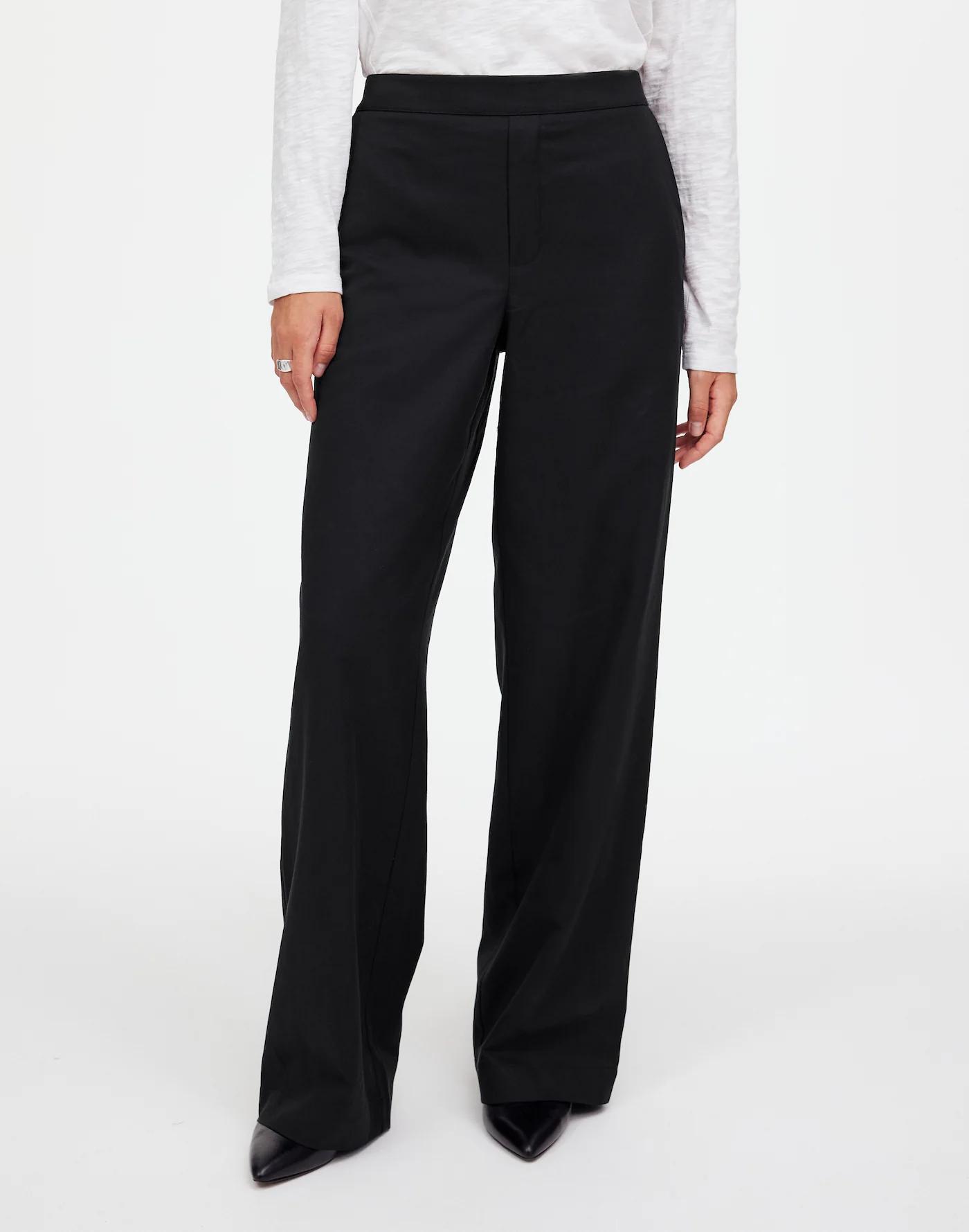 Pull-On Straight Pants in Drapey Twill Product Image
