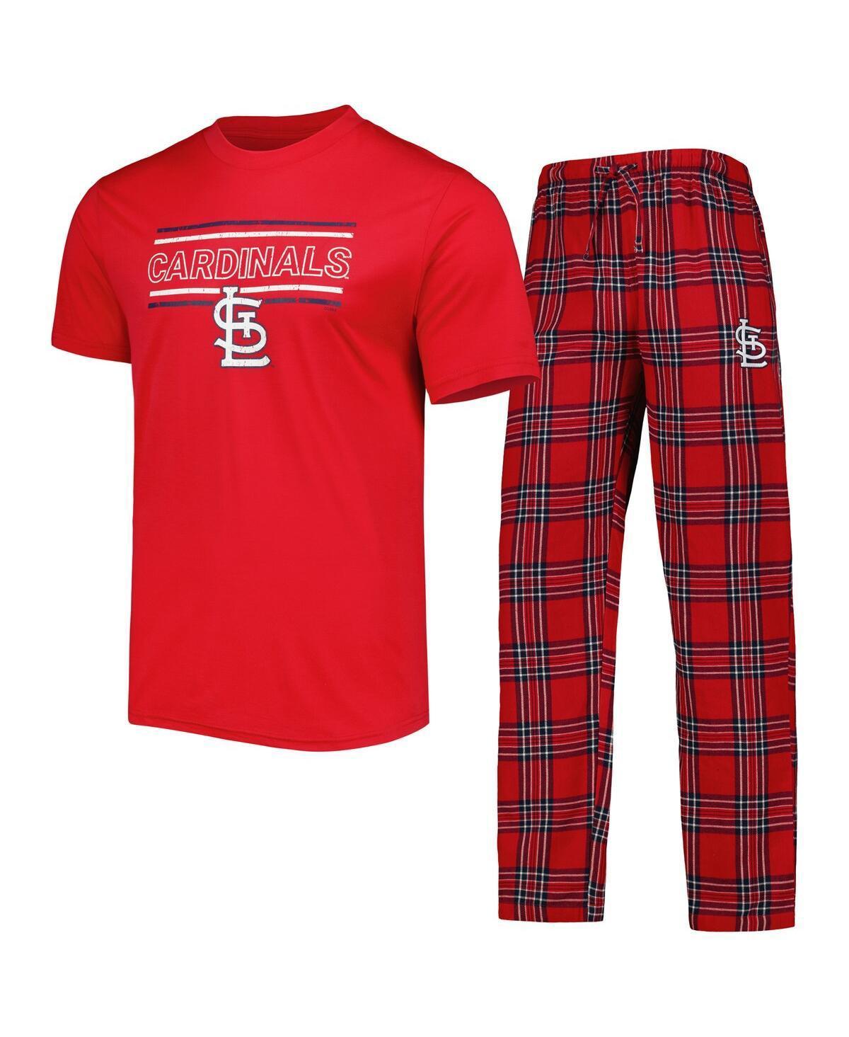 Mens Concepts Sport /Navy St. Louis Cardinals Badge T-Shirt & Pants Sleep Set Product Image