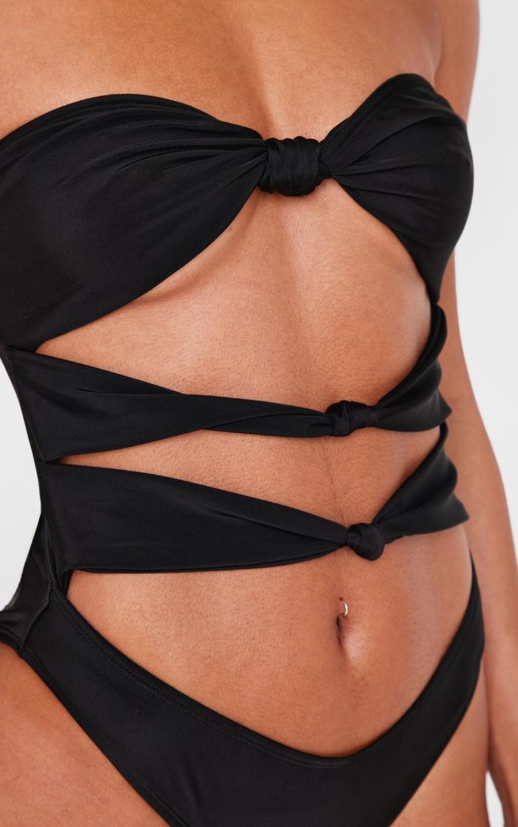 Black Cut Out Knot Swimsuit Product Image