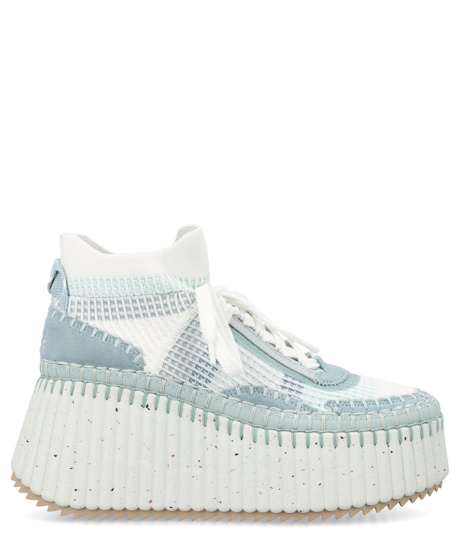 CHLOÉ Nama Wedge Sneakers In White Product Image