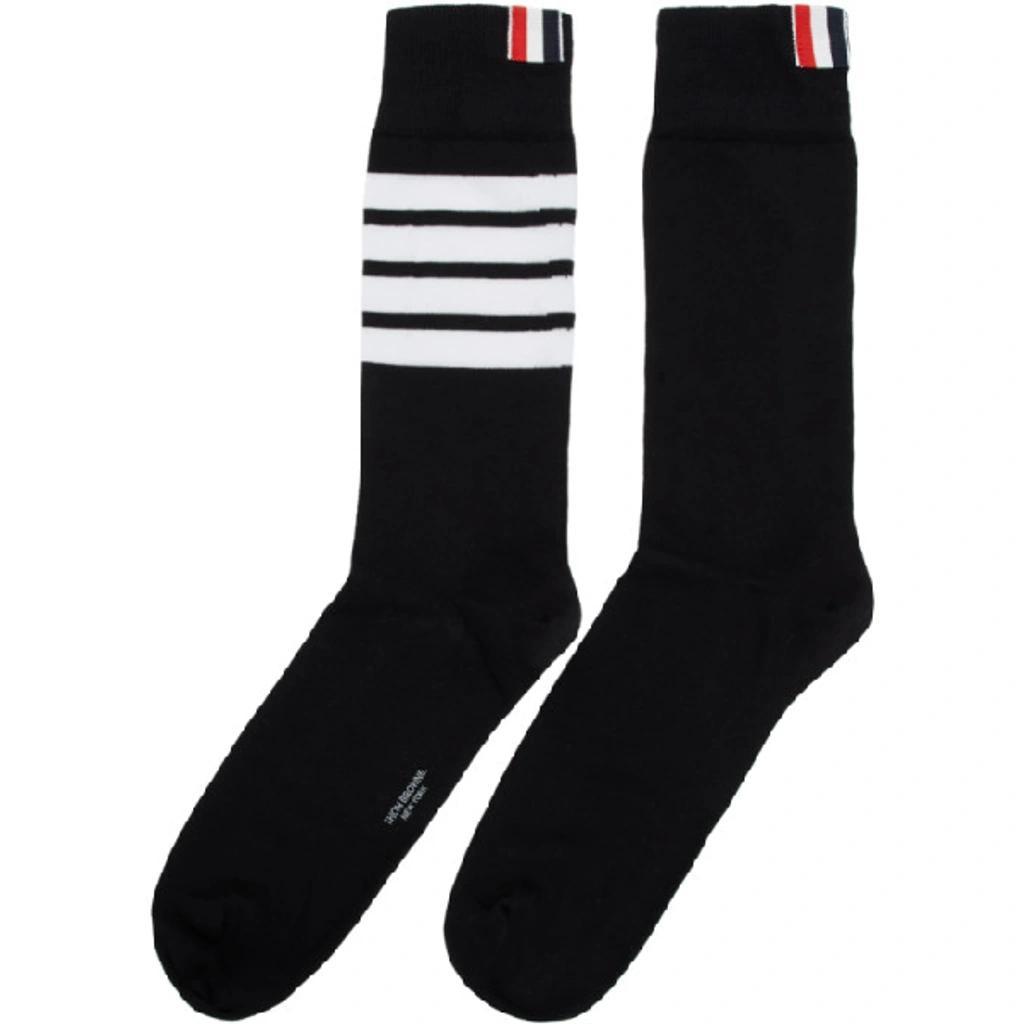 Black 4-bar Stripe Mid-calf Socks Product Image