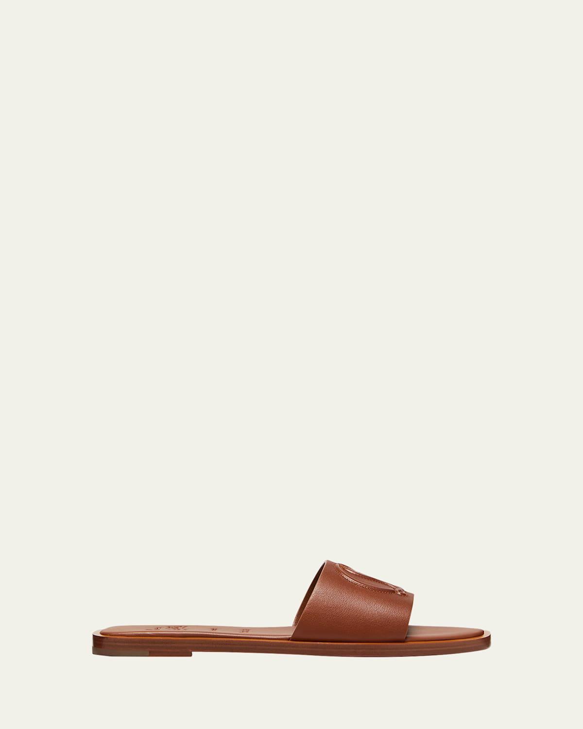 Leather Logo Red Sole Slide Sandals Product Image