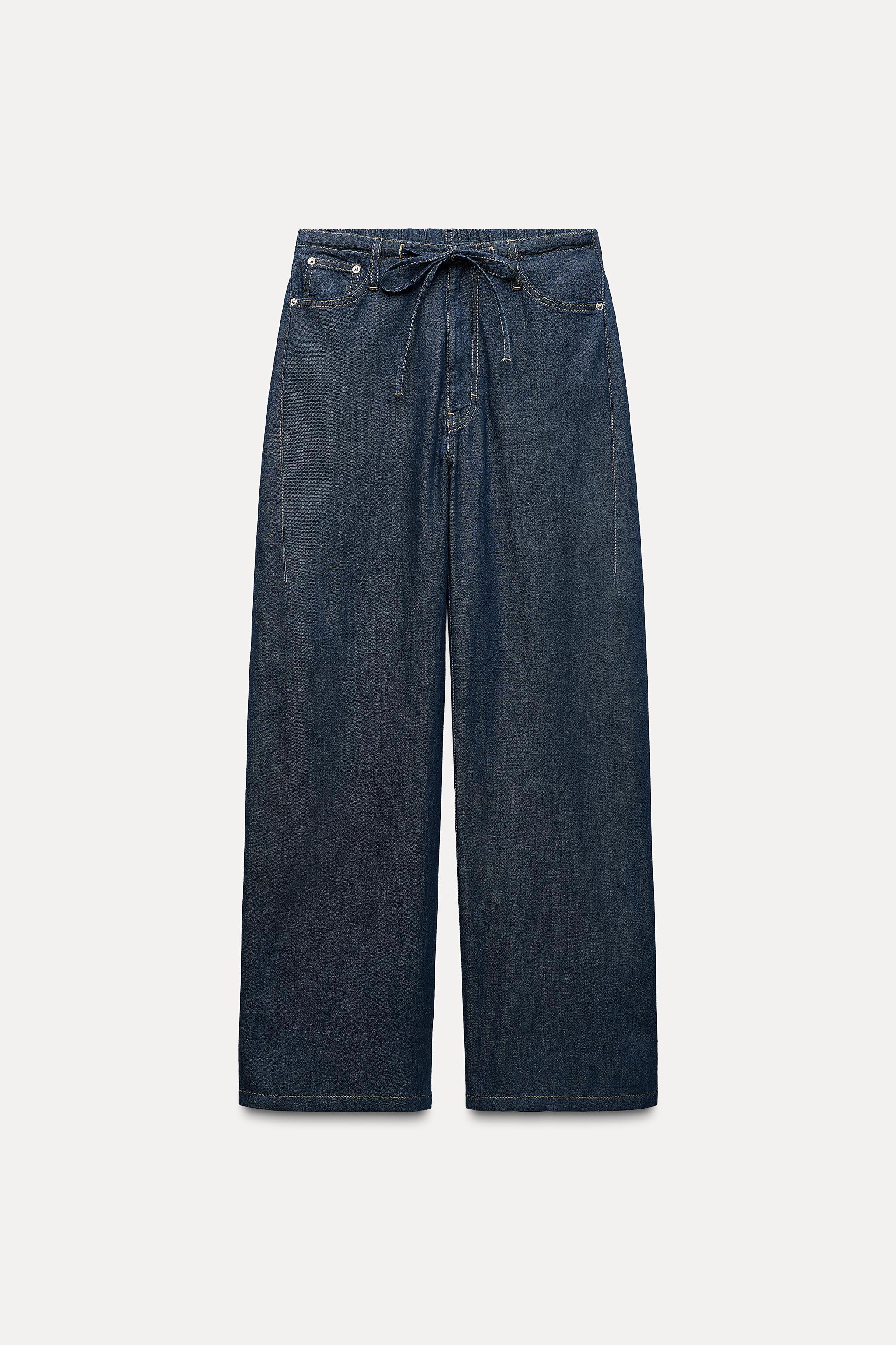 FLOWY FAUX DENIM PANTS Product Image