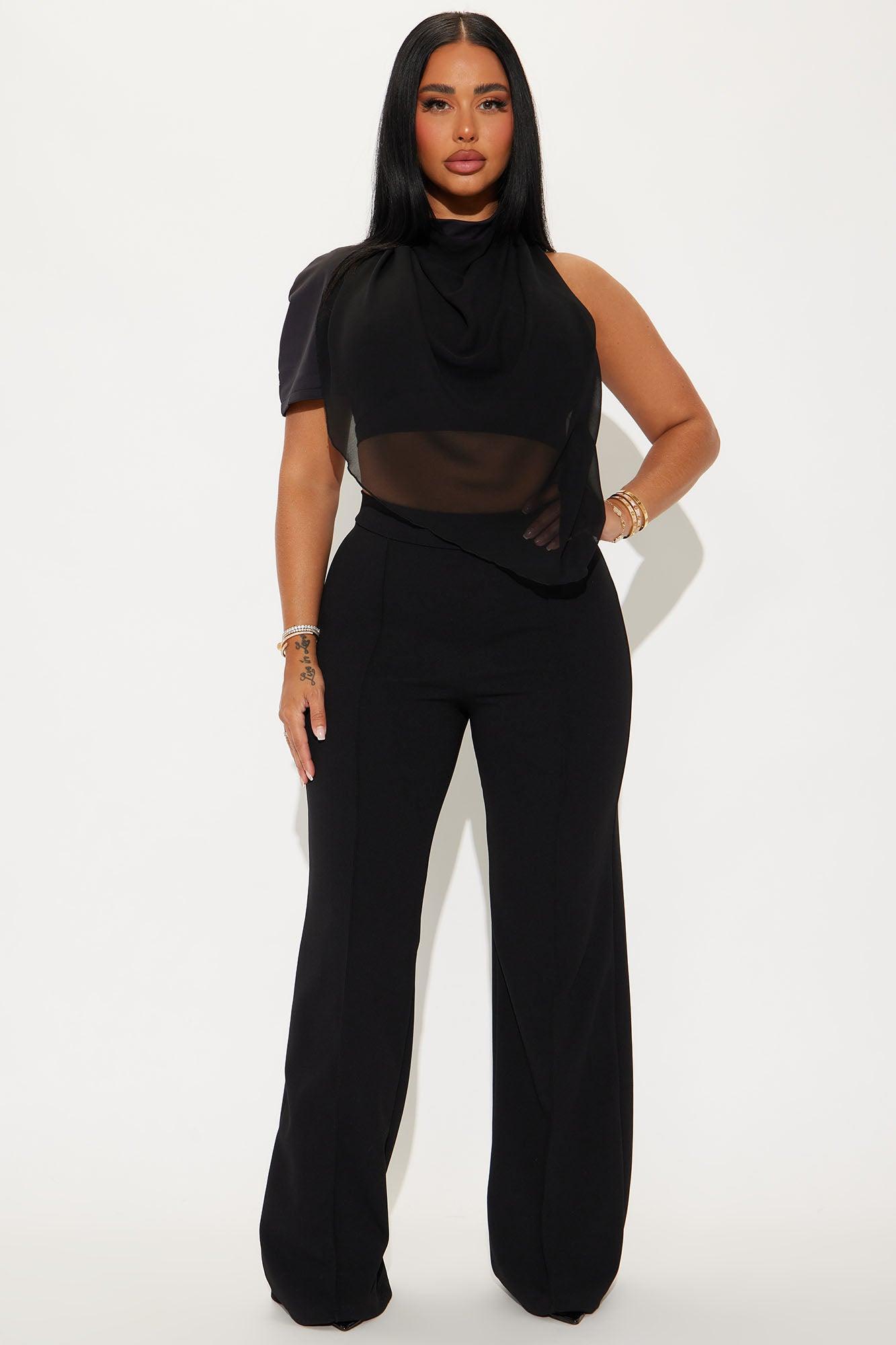 Imani One Shoulder Top - Black Product Image