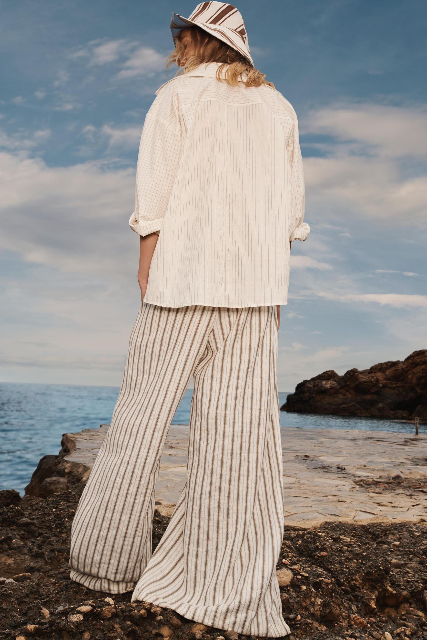 LIMITED EDITION STRIPED LINEN PANTS Product Image