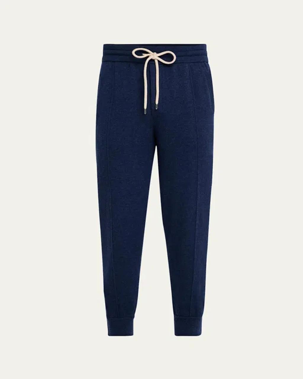 Mens Cashmere Pleated Drawstring Sweatpants Product Image