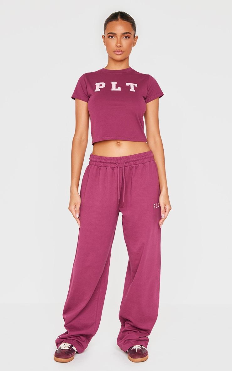 PRETTYLITTLETHING Plum Cotton Fitted T Shirt Product Image