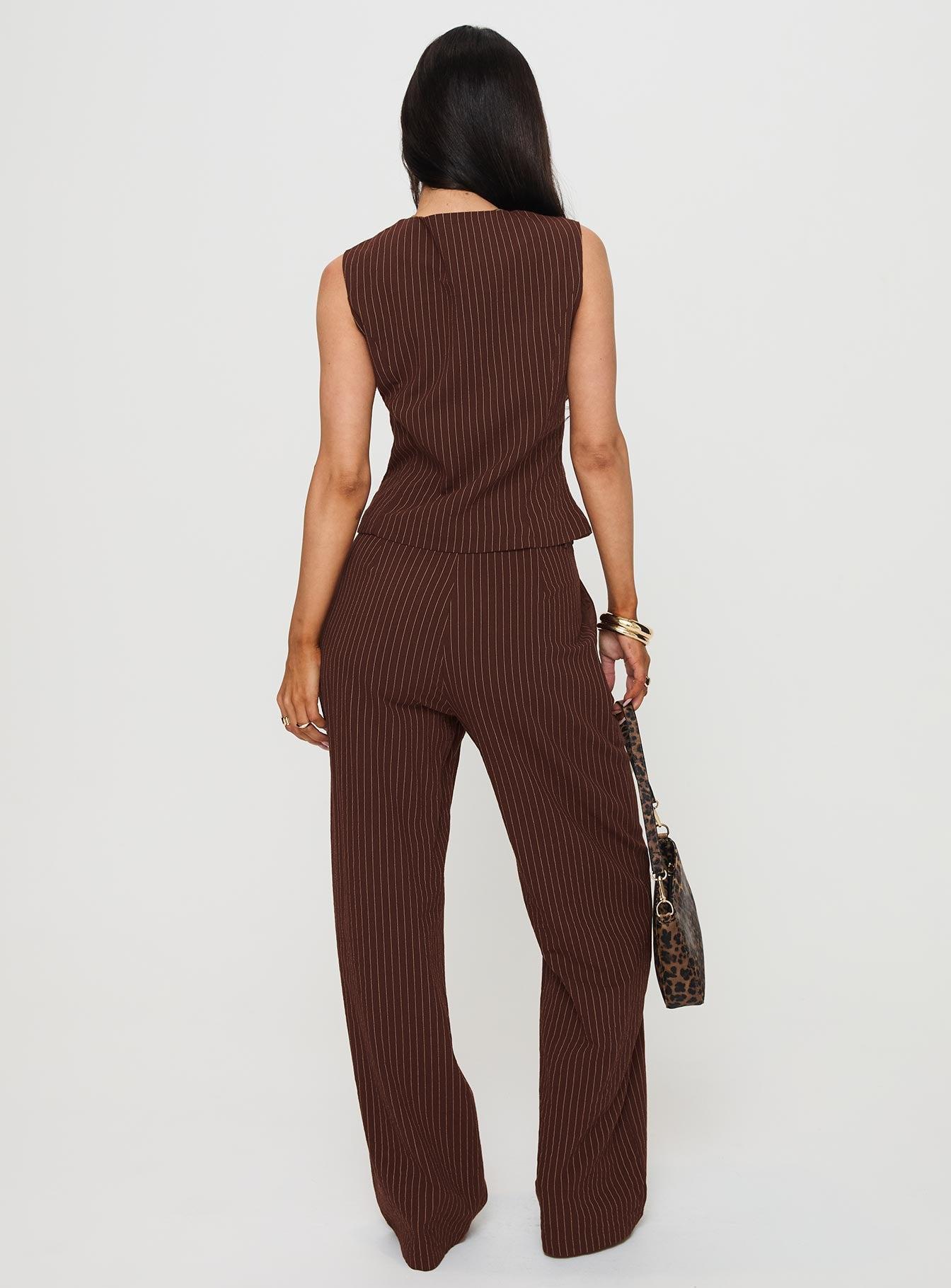 That Sweet Set Brown Pinstripe Product Image