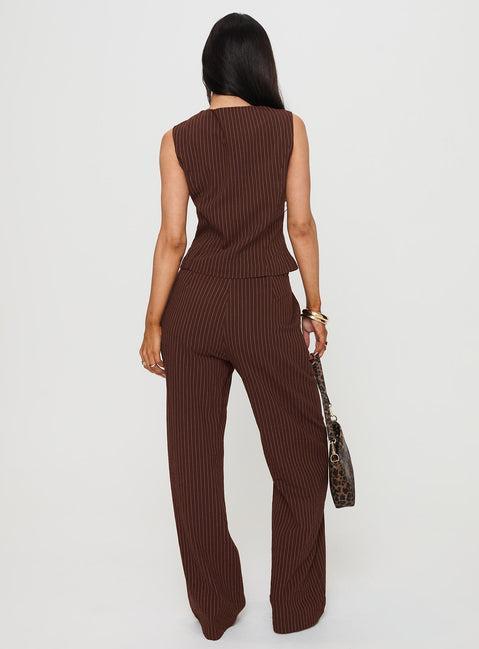 That Sweet Set Brown Pinstripe Product Image