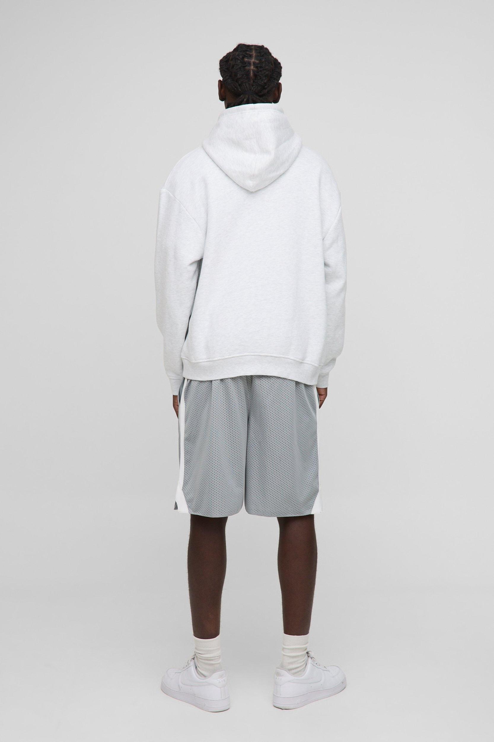 Applique Mid Length Mesh Basketball Shorts | boohooMAN USA Product Image