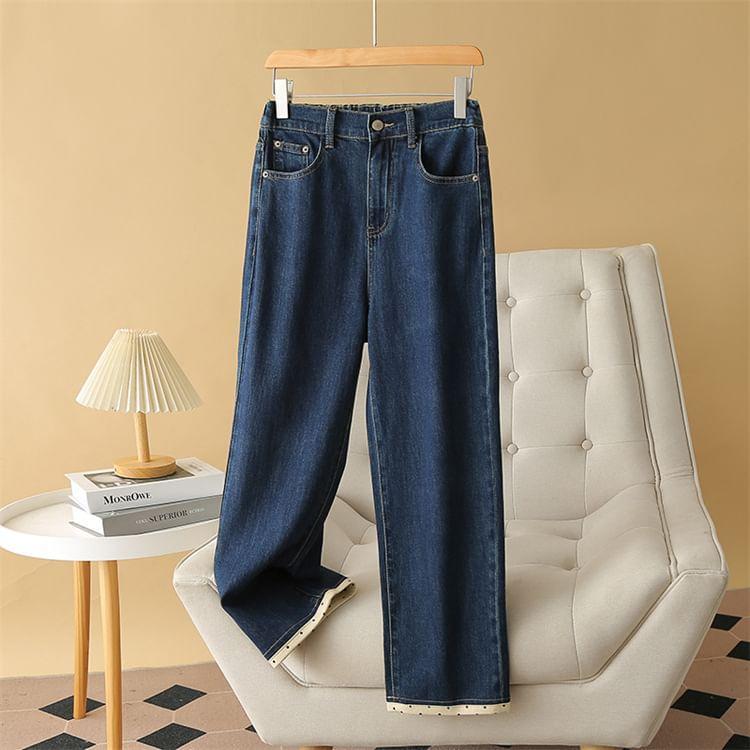 Plus Size High Rise Straight Leg Jeans Product Image