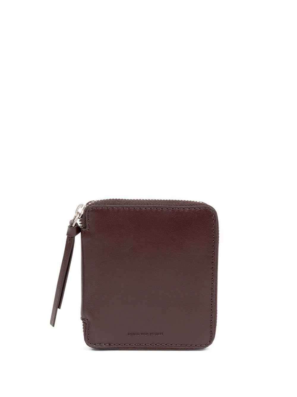 DRIES VAN NOTEN Square Zip Leather Wallet In Red Product Image