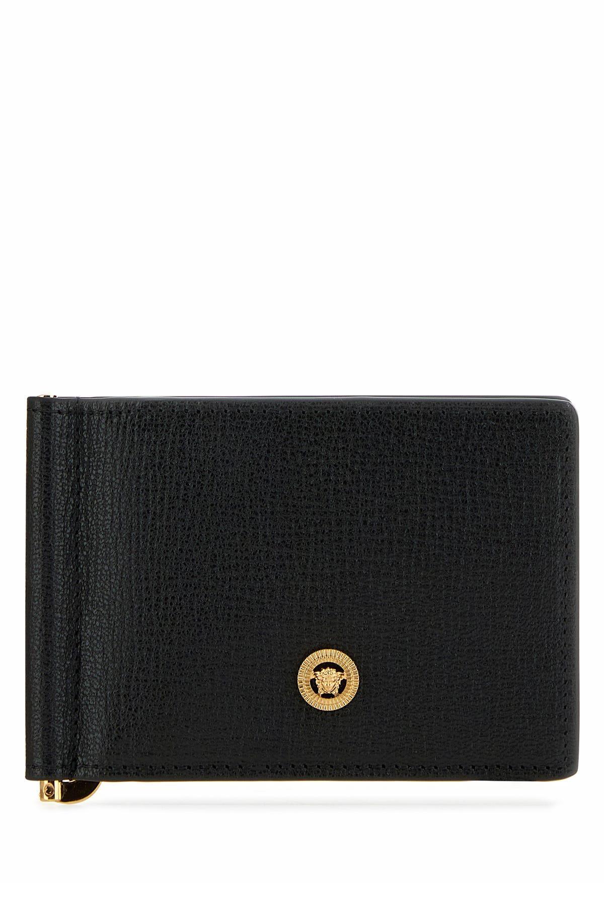 VERSACE Black Leather Medusa Biggie Wallet Product Image