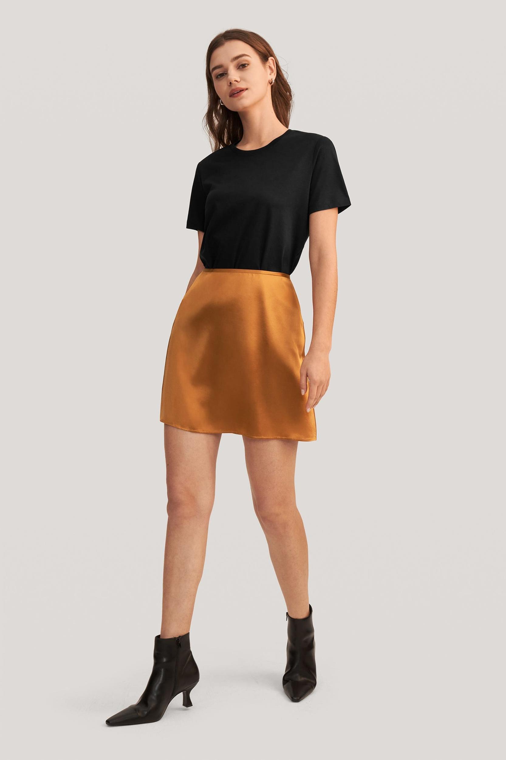 Silk A Line Mini Skirt Product Image