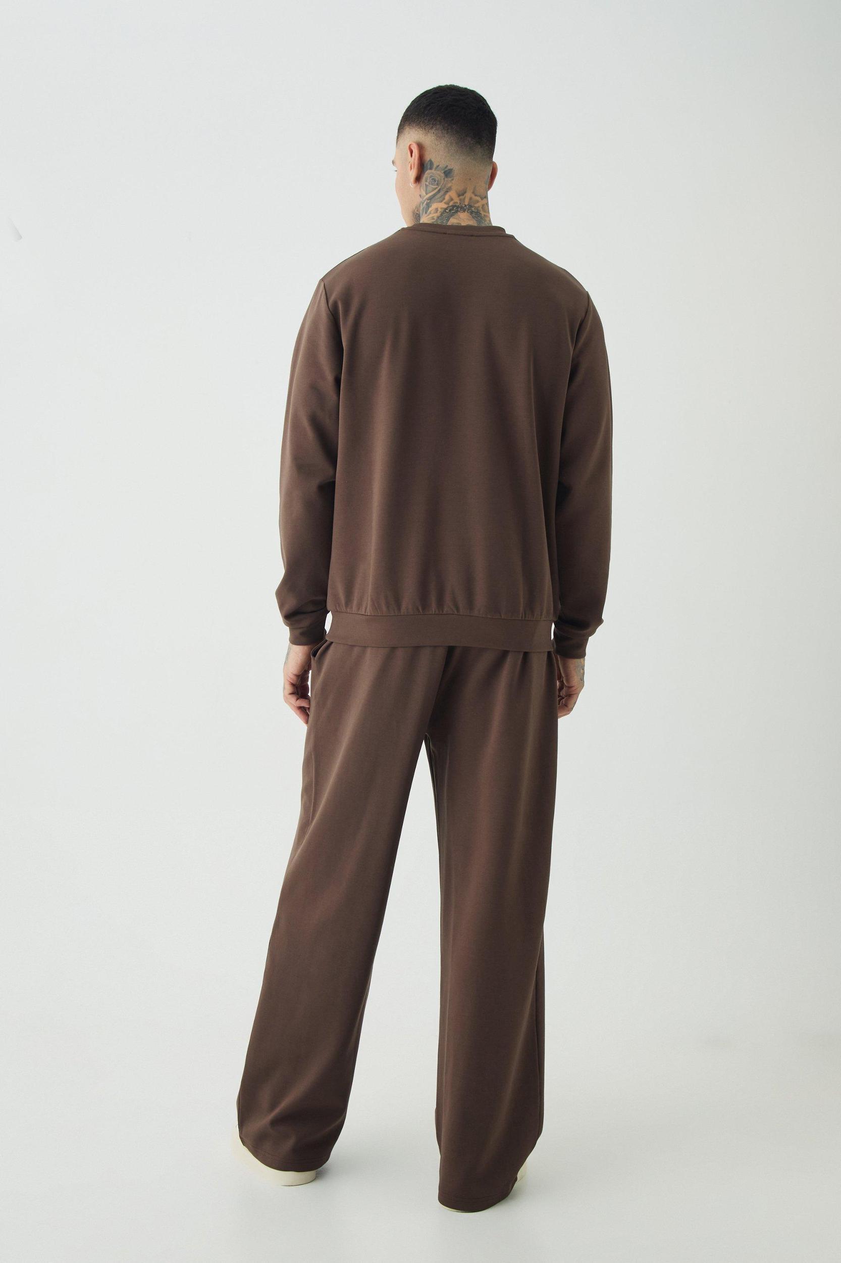 Tall Interlock Smart Wide Leg Pants | boohooMAN USA Product Image
