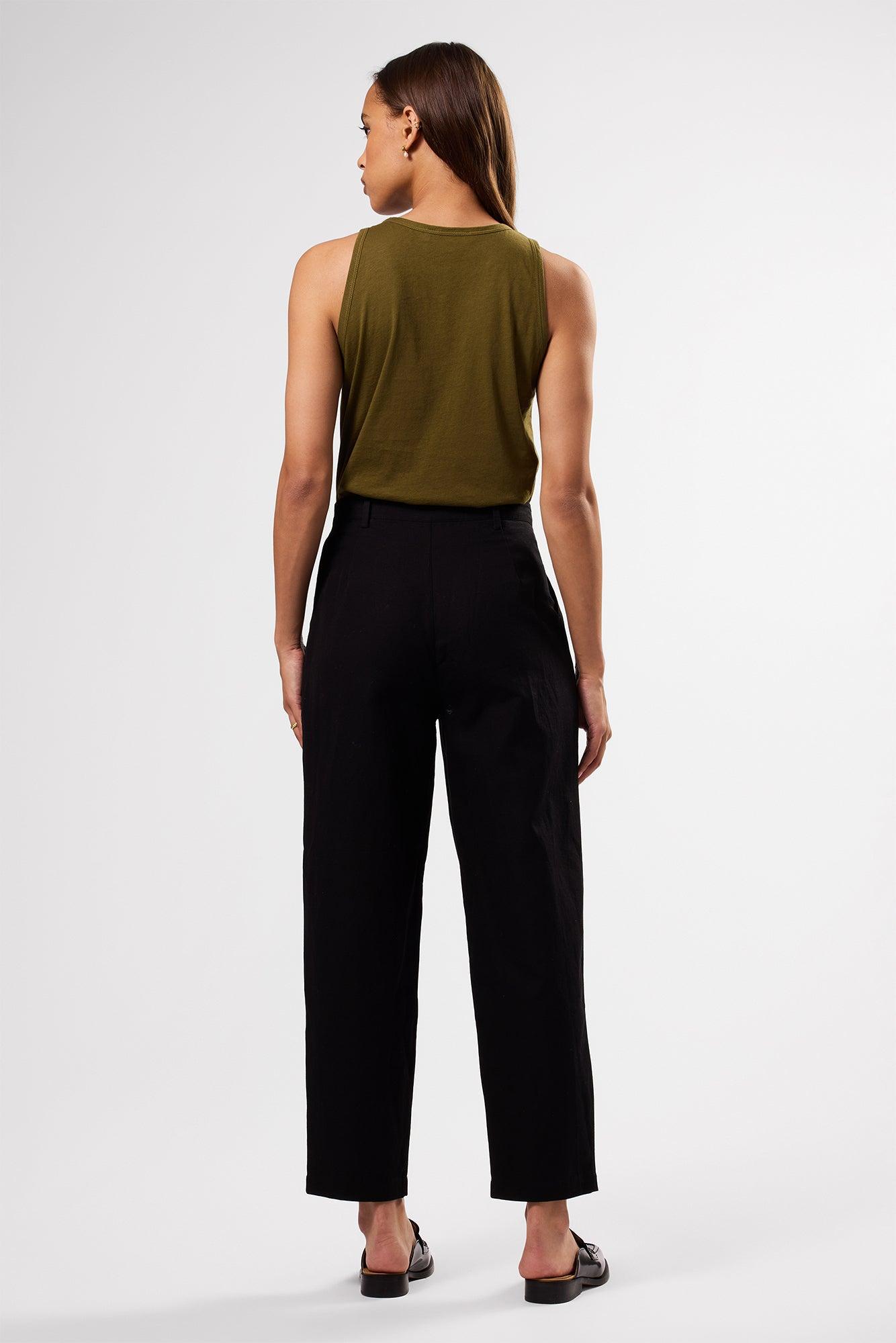 Larisa Cotton Linen Pant - Black Product Image