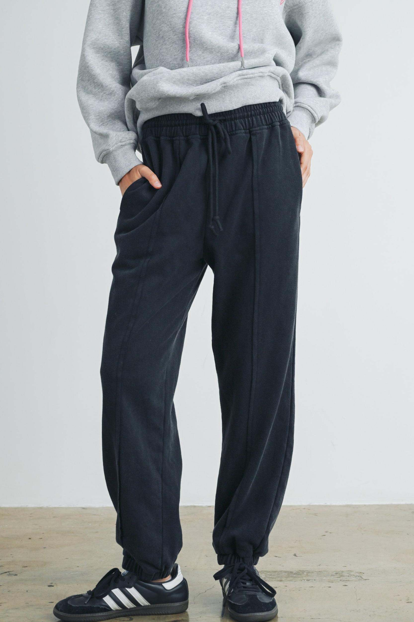 Washed Drawstring Jogger Pants Product Image
