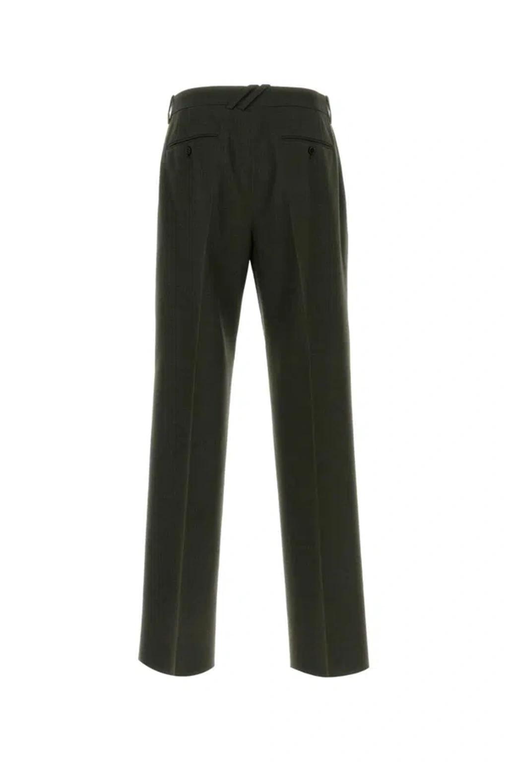 BURBERRY Sophisticated Wool Pants For The Modern Man In Green Product Image